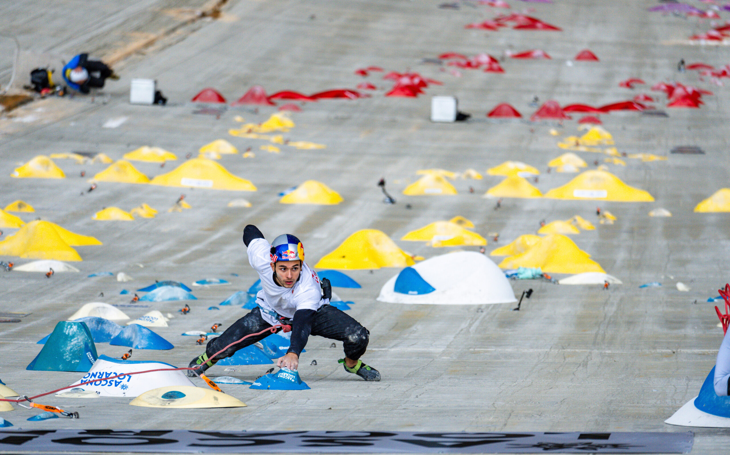 Alberto Ginés López performs during Red Bull Dual Ascent 2023 in Verzasca, Switzerland, November 04, 2023